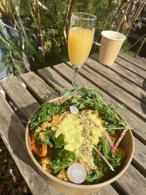 Vegan golden Benny  at Nourish Kitchen & Cafe in Victoria