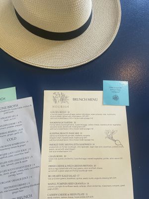 Snap of lunch menus  at Nourish Kitchen & Cafe in Victoria