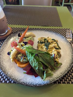 Avo and eggs - so so tasty! at El Jardin Healthy Food And Coffee in Cusco