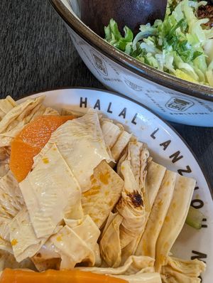 Dried Beancurd Sticks with Celery $4.80 at Bowltiful in Melbourne