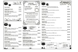 Menu. at Capizzi Pizzeria in Rotorua