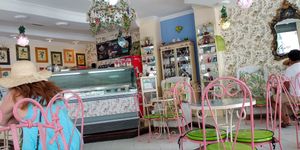 Inside, duh at Gelateria Paradiso in Cartagena