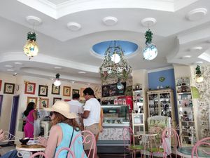 Inside, really, not outside at Gelateria Paradiso in Cartagena