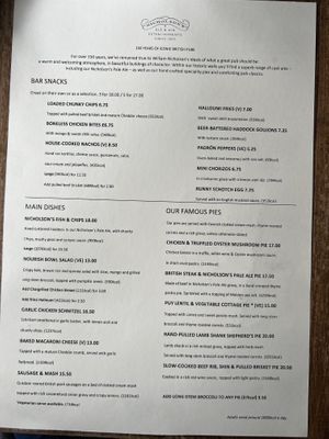 Menu   at The Dog And Duck in London