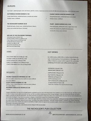 Menu  at The Dog And Duck in London