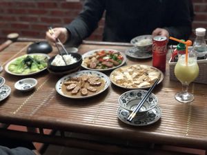 tempeh and soft tofu dishes  at Tam Coc Ngo Dong Homestay and Vegan Restaurant in Ninh Binh