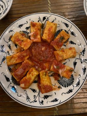 tomato tofu  at Tam Coc Ngo Dong Homestay and Vegan Restaurant in Ninh Binh