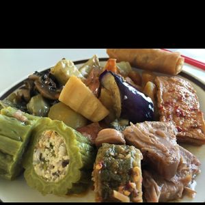 Buffet plate today.... at ChuMinh Tofu and Veggie Deli in Seattle