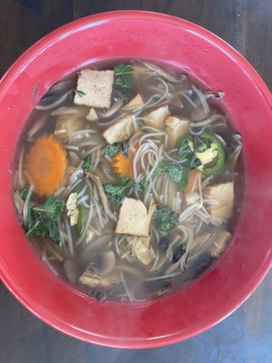 Pho take-out at ChuMinh Tofu and Veggie Deli in Seattle