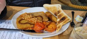 Vegan breakfast, you get mushrooms too but I don't like them at Katie's Tea Rooms in Chester