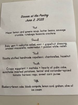 Menu at Miss Rachel's Pantry in Philadelphia