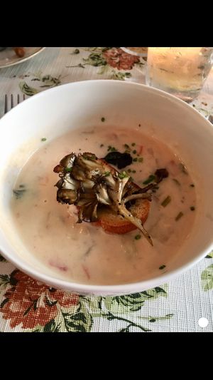 Smoked summer corn and tomato chowder at Miss Rachel's Pantry in Philadelphia