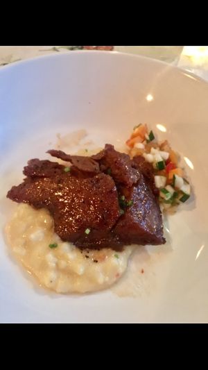 Roasted seitan with polenta  at Miss Rachel's Pantry in Philadelphia