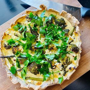 asparagus and broccoli quiche at The Break Cafe in Thisted