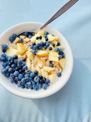 yogurt with local wild blueberries at The Break Cafe in Thisted