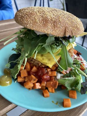 Mexi cheezy burger - big and very tasteful!   at The Break Cafe in Thisted