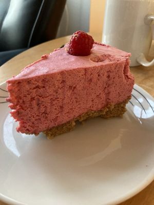 Rasberry cheeze cake - so good!!  at The Break Cafe in Thisted