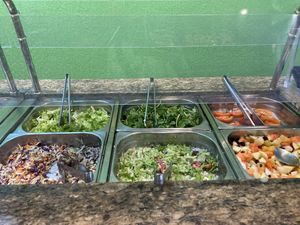 Salad bar  at Green Vegetarian Restaurante in Rio De Janeiro