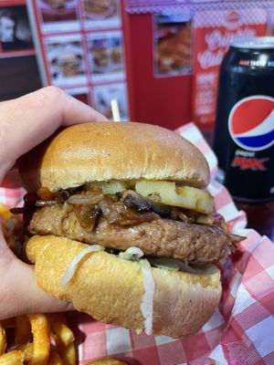 Burger  at Big Daddy's Burger Bar in Redfern