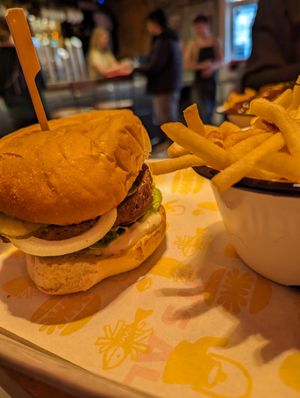 Impossible burger at The World Bar and Resturant in Queenstown