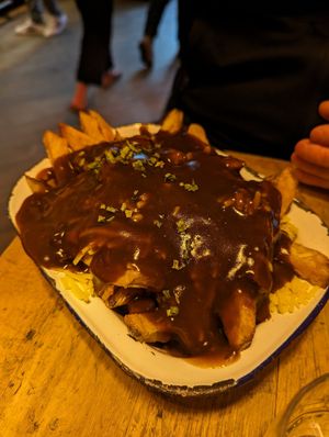 Vegan poutine at The World Bar and Resturant in Queenstown