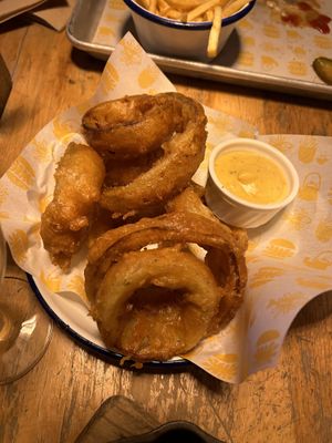 Onion rings   at The World Bar and Resturant in Queenstown