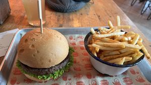 My burger    at The World Bar and Resturant in Queenstown