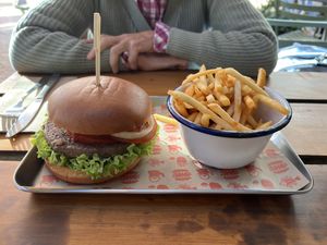 The vegan burger 🍔   at The World Bar and Resturant in Queenstown
