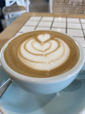 Oat milk flat white   at Little Ginger in Waterloo
