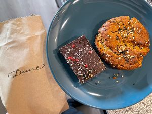 Vegan desserts, in this case take away  at Dune in Rotterdam