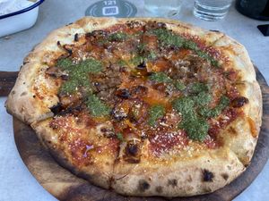 Pumpkin and pesto pizza   at Hotel Lona in Frankston