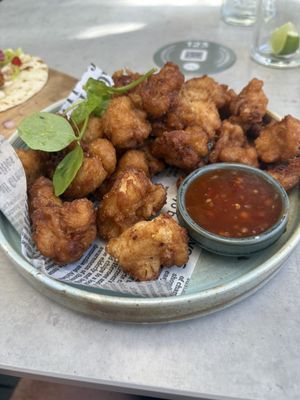 Cauliflower fritters  #Veganuary at Hotel Lona in Frankston