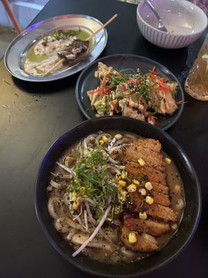 Noods, mushrooms, eggplant  at Bam Pow in Port Douglas