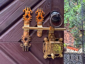 detail, door handle at Agni Food in Vilnius