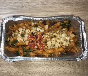 penne rigatte with pesto at Deli Kitchen in Munich