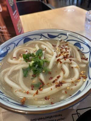 Creamy vegan udon ramen  at Marugame Udon in South East London