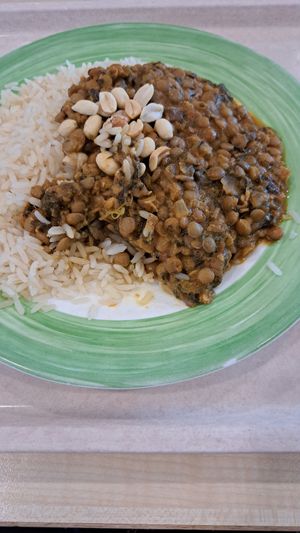 Lentil Dal with spinach and peanuts at Mensa UniCampus Magdeburg in Magdeburg