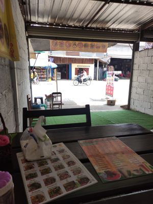 View from inside at Kaun Im Yok Vegan Restaurant - H&H in Vang Vieng