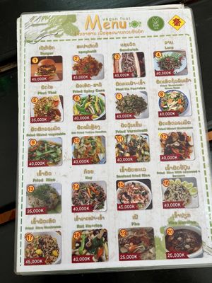 Menu 1  at Kaun Im Yok Vegan Restaurant - H&H in Vang Vieng