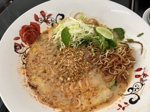 Coconut noodles   at Kaun Im Yok Vegan Restaurant - H&H in Vang Vieng