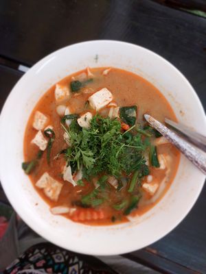 Noodle Coconut Milk at Kaun Im Yok Vegan Restaurant - H&H in Vang Vieng