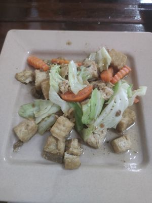 Fried tofu at Kaun Im Yok Vegan Restaurant - H&H in Vang Vieng