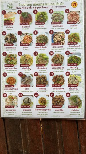 Fully vegan menu #Veganuary at Kaun Im Yok Vegan Restaurant - H&H in Vang Vieng