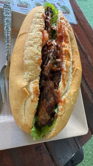 Vegan sandwich #Veganuary at Kaun Im Yok Vegan Restaurant - H&H in Vang Vieng