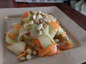 Papaya salad at Kaun Im Yok Vegan Restaurant - H&H in Vang Vieng