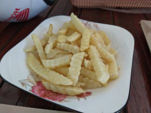 French fries at Kaun Im Yok Vegan Restaurant - H&H in Vang Vieng