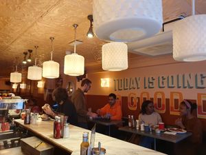 Interior #Veganuary at The Breakfast Club - Soho on Berwick St in London