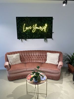 Seating area  at NO Cosmetics in Berlin