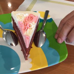 vegan red velvet cake amazing  at Sipz Fusion Cafe - Clairemont Mesa in San Diego