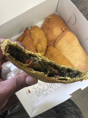 Variety and 😋 super spinach  at Likkle Patty Shop in Windsor Locks